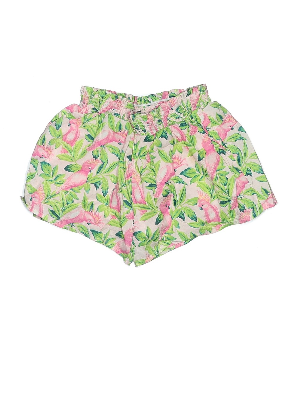 Janie and Jack Pink Tropical Bird Print Flowy Shorts